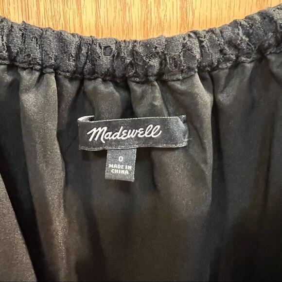 Madewell Black Lace Off the Shoulder Mini Dress Women's Size 0 Cotton & Nylon - Picture 8 of 12